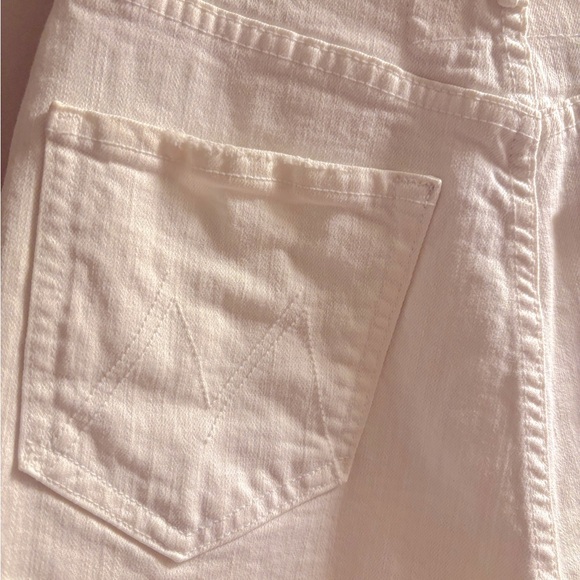 MOTHER High Waisted Tunnel Vision Cuff Fray Short 24 White - Picture 3 of 5